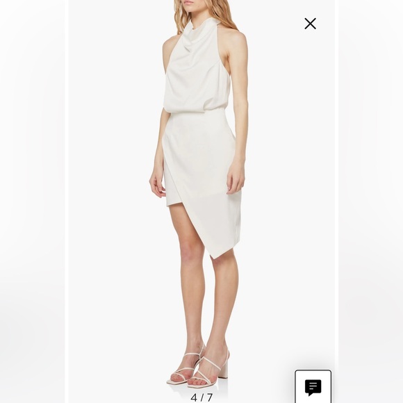 Camo Asymmetric Satin Cocktail Dress - Picture 4 of 8